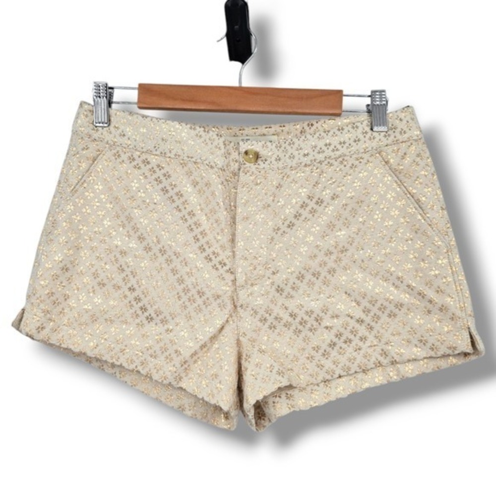 NEW Abercrombie & Fitch‎ Y2K Gold Metallic Shorts Party Cocktail Size 6